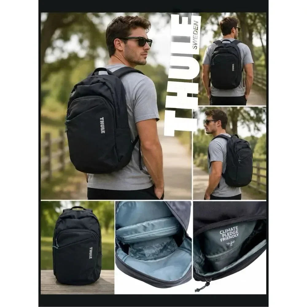 NWT Thule Unisex Climate Pledge Friendly Laptop Hiking Backpack Black